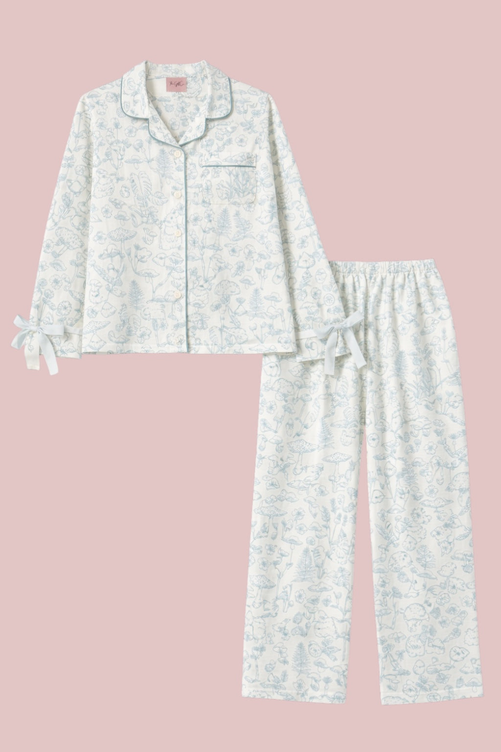 Floral Ribbon Sleeve PJ Set