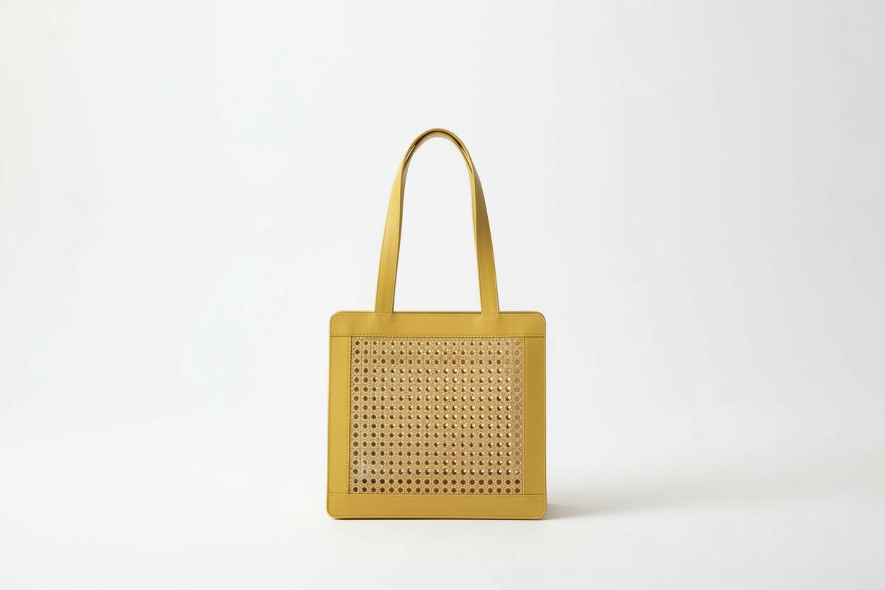 Woven Rattan Tote Bag