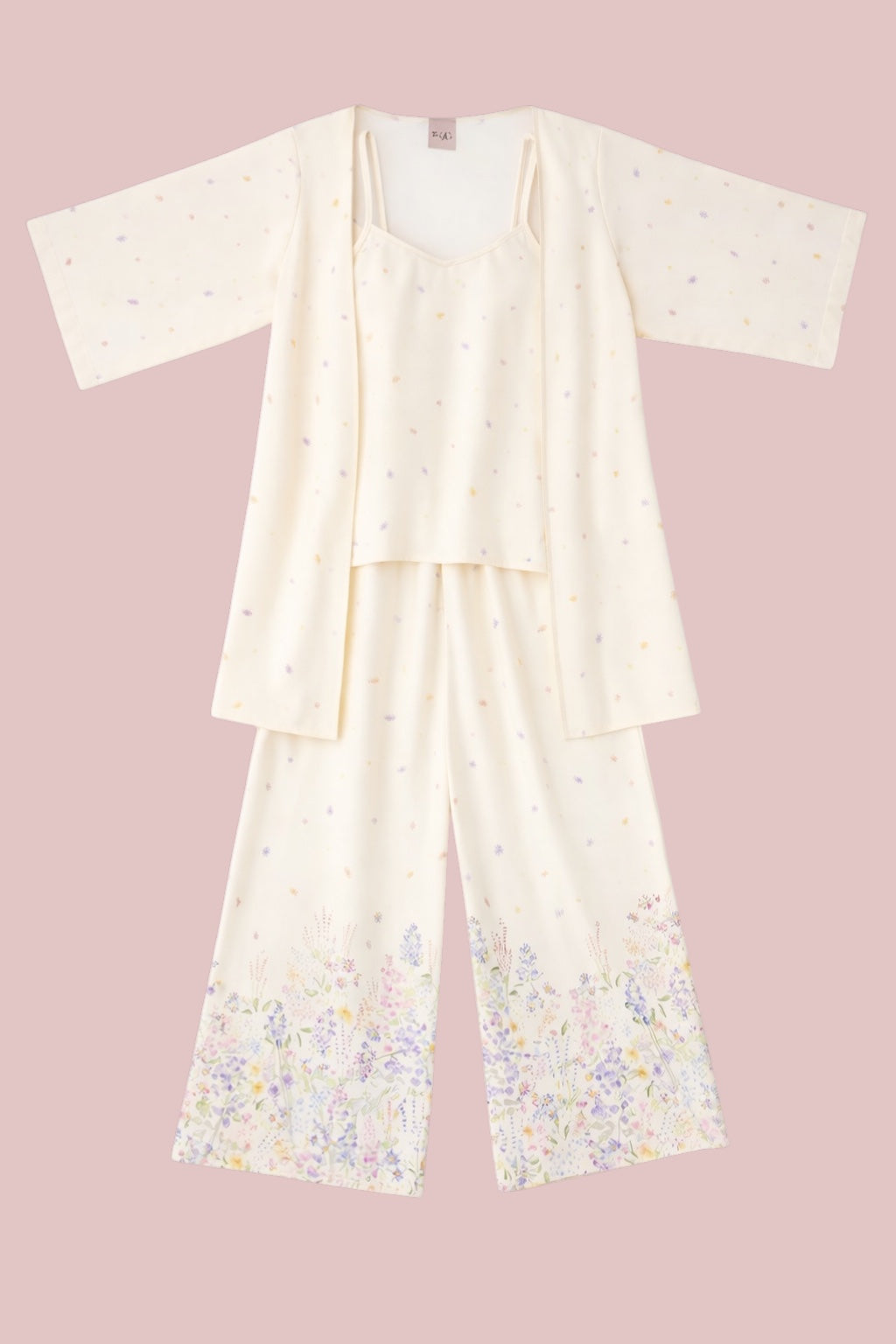 Beige 3 Piece Floral Set