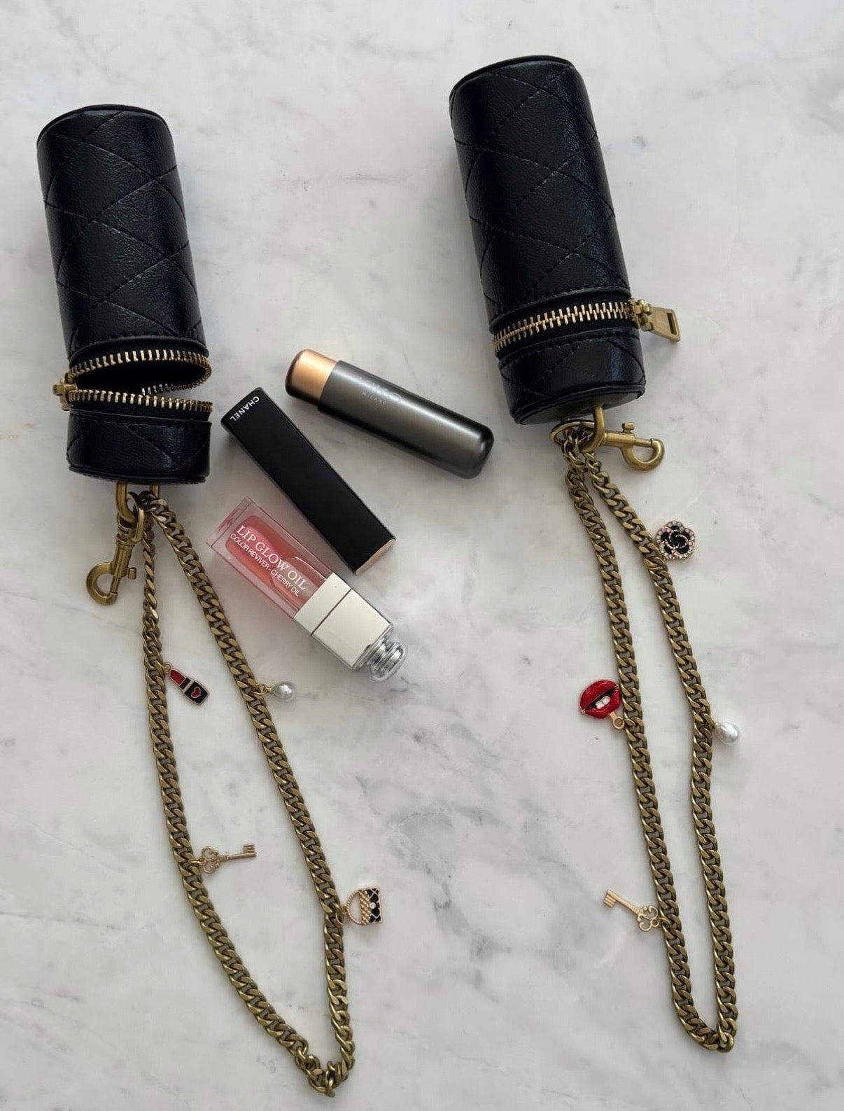 Lip combo bag charm